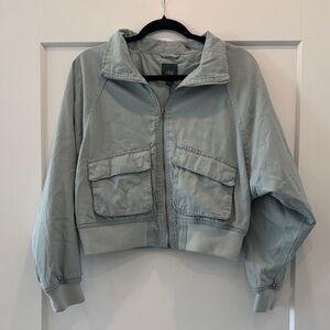 Wild fable blue green zip up jacket with pockets
